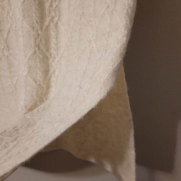 House of Harlow 1960 Chunky Cable Knit Skirt Womens L Cream Color Midi Length - Picture 4 of 11